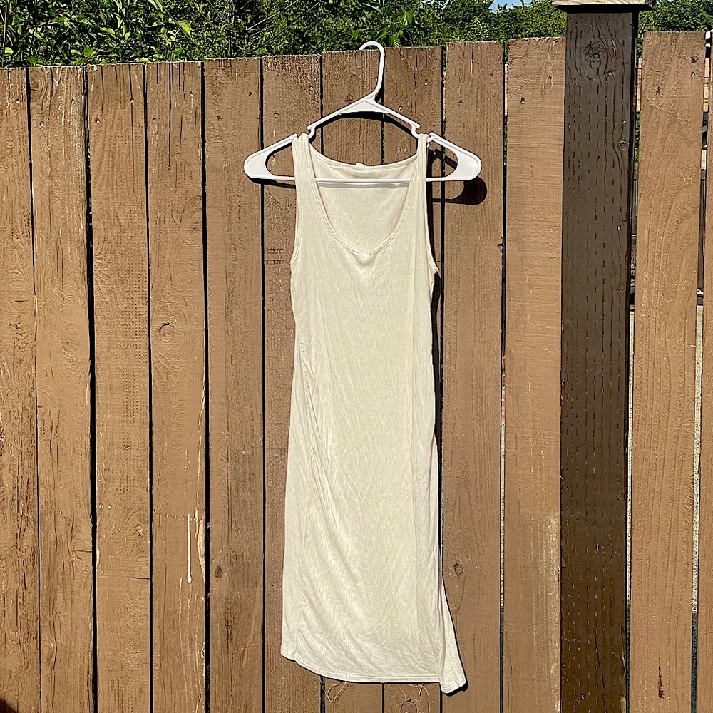 White & Comfy Maternity Dress